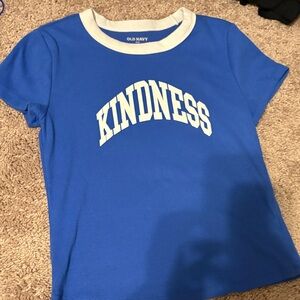 Old Navy Royal Blue 'Kindness' Graphic Tee with White Trim